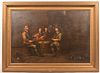 19th Cent. Baroque Style Oil on Canvas Painting.