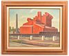 J. Cashore Painting of an Industrial Building.