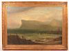 Large 19th Century Seascape Oil Painting.