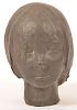 Bronze Bust Head of a Girl Signed "Mallo".
