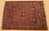 Small Floral Pattern Oriental Area Rug.