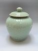 A CHINESE ANTIQUE CELADON PORCELAIN JAR AND COVER, 18TH CENTURY