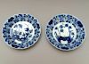 A PAIR OF CHINESE ANTIQUE BLUE AND WHITE DISHES, 18TH CENTURY