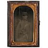 Civil War Ambrotype of Triple-Armed Union Soldier 