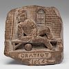 Confederate POW Cotton Stone Carving from Gratiot Prison, St. Louis, Missouri, Possibly Identified 
