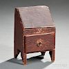 Miniature Red-painted Lift-top Slant-lid Desk-over-drawer