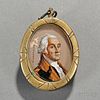 Small Brass Box with Reverse-painted Portrait of George Washington