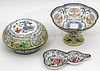 CHINESE PAINTED ENAMEL GROUPING THREE PIECES