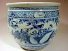 ANTIQUE Chinese Blue and White Jardiniere, 18th/19th C. 14 1/2" W x 12 1/2" high.