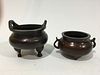 ANTIQUE Chinese Pair Bronze Censers, Xuande/Qianlong marks