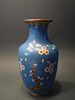 ANTIQUE Chinese Cloisonne Vase, late Qing. 9" h