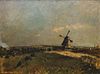 Theodor Joseph Hagen, (German, 1842-1919), Landscape with Windmill