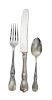 An American Silver Flatware Service, Hess & Culbertson, St. Louis Missouri, comprising: 10 dinner knives 10 luncheon knives 17 d