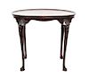 A Queen Anne Mahogany Style Oblong Tea Table Height 27 1/4 x width 32 x depth 22 inches