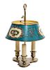 A Continental Brass Bouilotte Lamp Height 14 1/2 inches