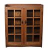 A Gustav Stickley Oak Two Door Bookcase Height 56 x width 47 1/2 x depth 13 inches