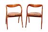 A Pair of Italian Cherrywood Arm Chairs, A. Sibau Height 28 inches