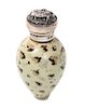 A Silver Topped Quail Egg Shaped Scent Bottle Height 2 1/ 2 inches