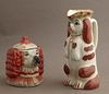 Two Staffordshire Style Dogs, one a pitcher, 19th