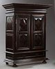 French Louis XIII Style Carved Walnut Armoire, mid