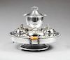 Silverplated Revolving Supper Dish, 20th c., the s