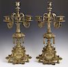 Pair of French Bronze Six Light Candelabra, 19th c