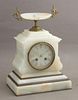 French Bronze Mounted Alabaster Mantel Clock, 19th