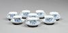 Set of Eight Meissen Porcelain Coffee Cups and Sau