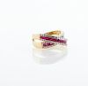 Lady's 14K Yellow Gold Dinner Ring of "X" form, wi