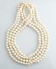 Opera Length Strand of 7 mm White Cultured Pearls,