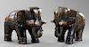 Pair of Indonesian Polychromed Wooden Elephant Fig