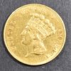 1855 GOLD $3 PRINCESS  BU