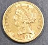 1895-S GOLD $5 LIBERTY  BU