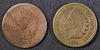 1860 VG & 1879 AG INDIAN CENTS