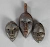 Group of Three African Carved Wood Masks, early 20