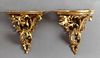 Pair of Florentine Rococo Gilt and Gesso Wall Brac