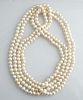 Opera Length Strand of 7 mm White Cultured Pearls,