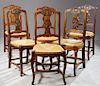 Set of Eight French Louis XV Style Carved Walnut R