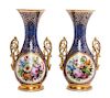 * A Pair of Paris Porcelain Vases Height 14 1/2 inches.