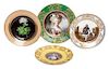 * Four Porcelain Cabinet Plates Diameter of first 10 3/4 inches.