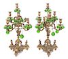 * A Pair of Gilt Metal Seven-Light Candelabra Height 26 inches.