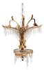 * A Continental Gilt Bronze Chandelier Height 43 inches.