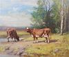 * Albion Bicknell, (American, 1837-1915), Cows in a Landscape