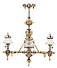 * A Victorian Ebonized and Parcel Gilt Fixture Height 45 inches.