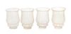 * A Set of Four Etched Glass Verre de Soie Shades Height 5 1/2 inches.