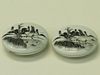 Pair of Chinese Grisaille Porcelain Ink Boxes, Qianlong Mark.