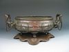 Chinese Bronze Two Handle Incense Burner