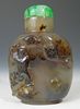 Chinese Carved Agate Snuff Bottle, 19th Century.