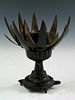 Antique Chinese Bronze Candle Holder in Lotus shape, 19th Century.