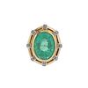 GIA 12.24ct Colombian Emerald 18k Gold Diamond Ring